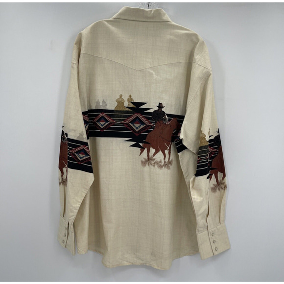 Wrangler Pearl Snap Shirt Mens XXL‎ Cowboy Vintage - Picture 6 of 10